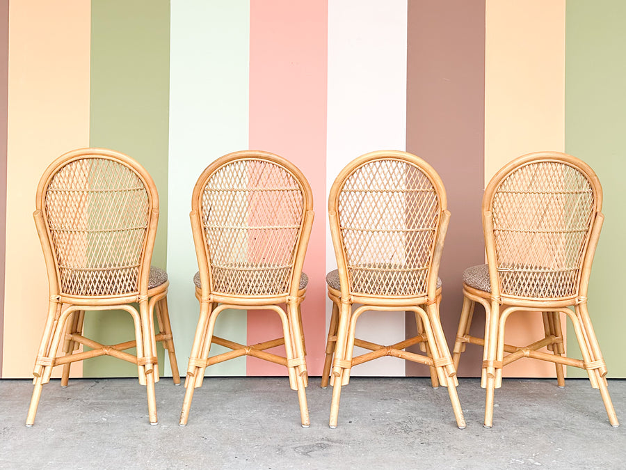 Set of Four Rattan Dining Chairs