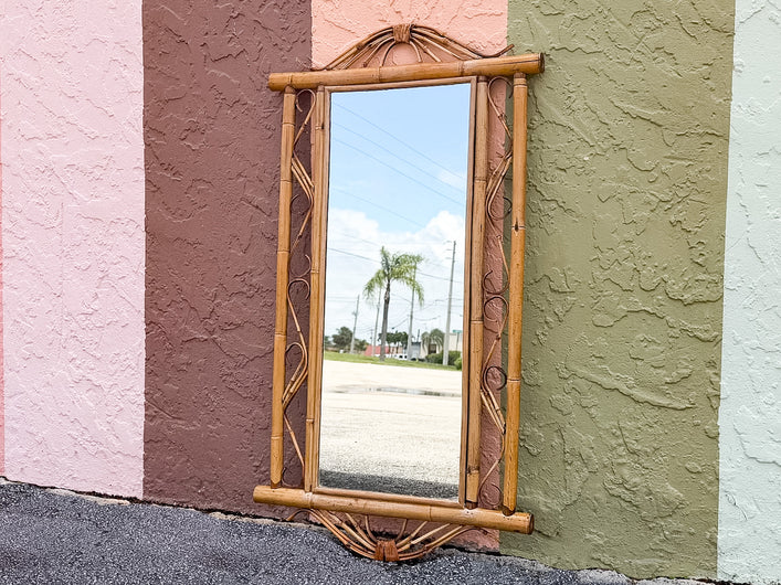Old Florida Rattan Mirror