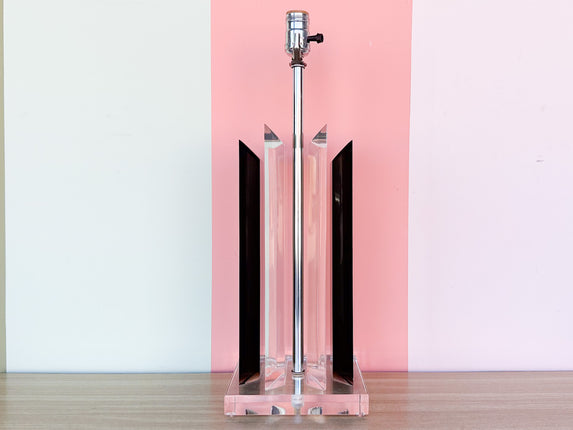 Van Teal Smoked Lucite Column Lamp