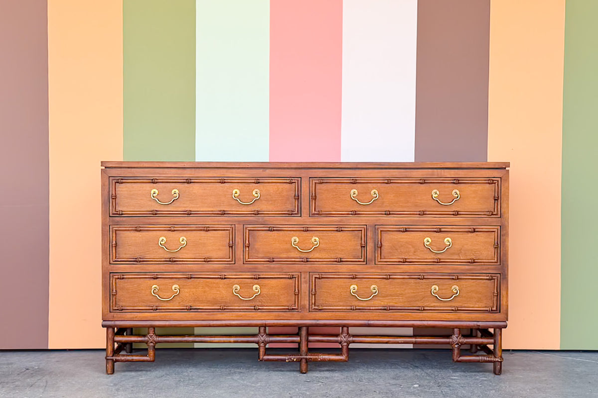 Ficks Reed Handsome Faux Bamboo and Rattan Dresser