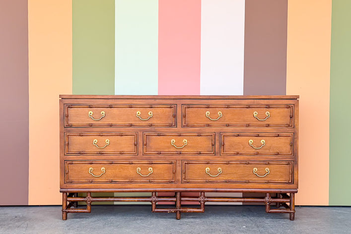 Ficks Reed Handsome Faux Bamboo and Rattan Dresser