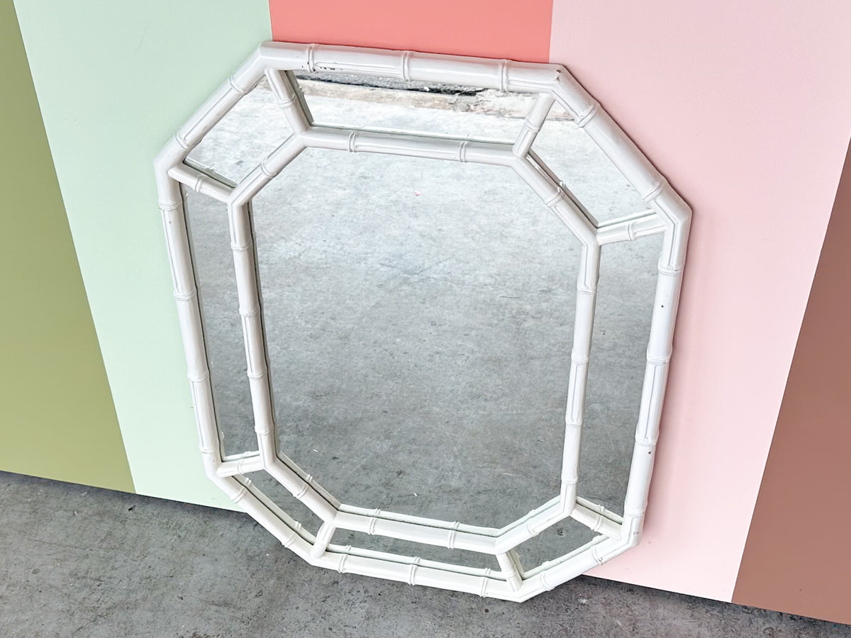 Faux Bamboo Octagon Mirror