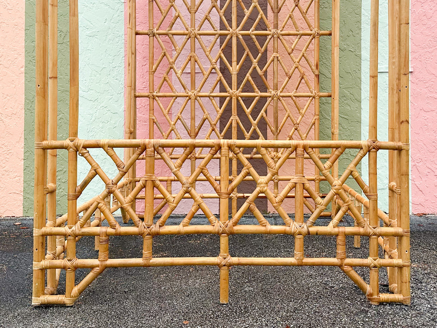 Fab Rattan Chippendale Queen Canopy Bed