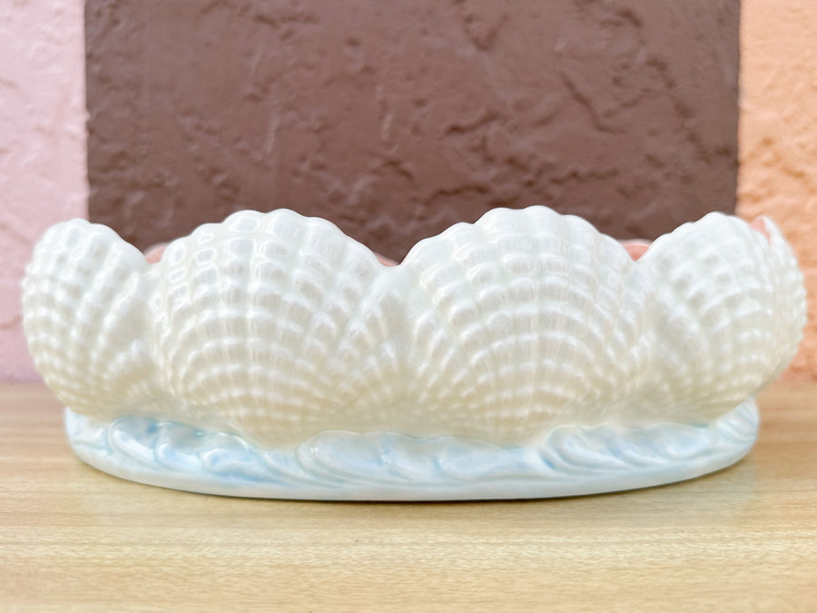 White and Pink Shell Cachepot