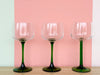 Set of Six French Green Stemware