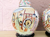 Pair of Colorful Chinoiserie Temple Jars