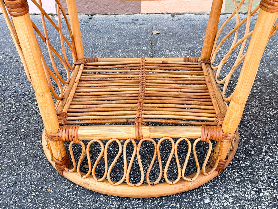 Pair of Coastal Rattan Side Tables
