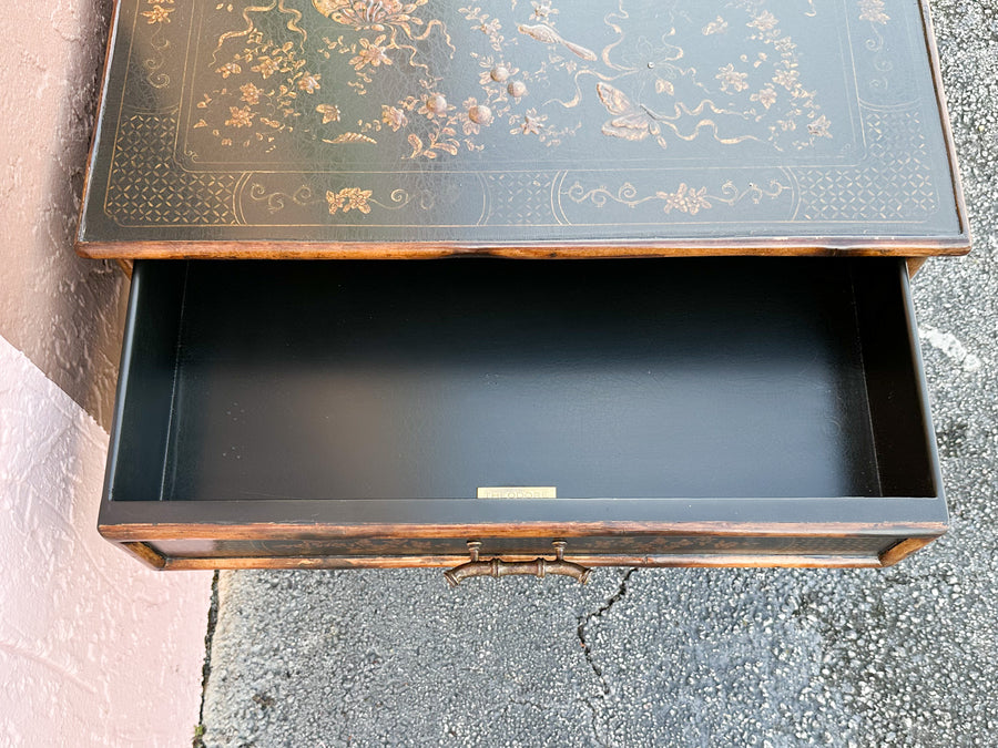 Theodore Alexander Chinoiserie Tortoiseshell Rattan Coffee Table