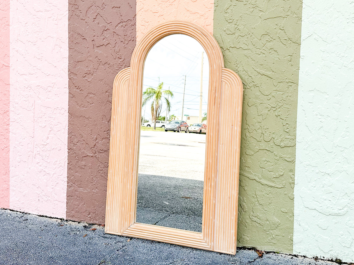 Pencil Reed Rattan Mirror