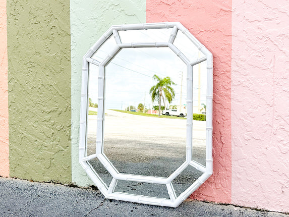 Faux Bamboo Octagon Mirror