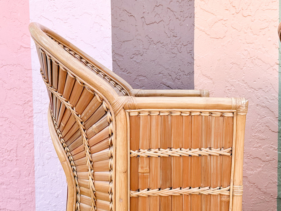 Pair of Island Chic Split Bamboo Lounge Chairs