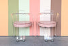 Pair of Charles Hollis Jones Style Lucite Arm Chairs