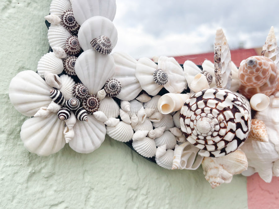 Black and White Shell Chic Mirror