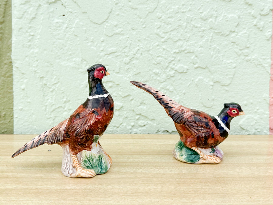 Pair of Fitz and Floyd Pheasant Salt and Pepper Shakers