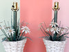 Pair of Sweet Floral Basket Lamps