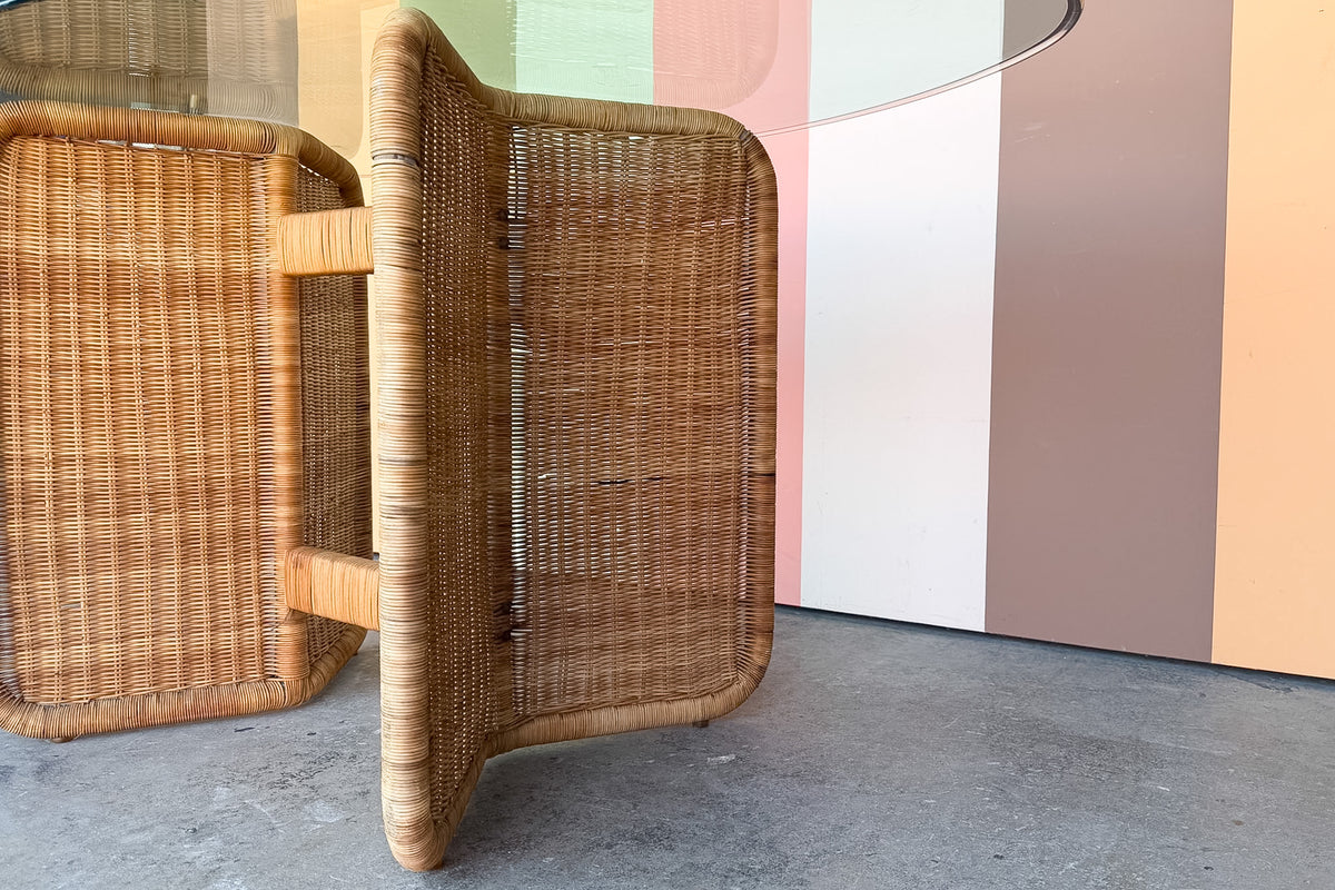 Woven Rattan Dining Table