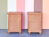 Pair of Coastal Rattan Nightstands