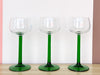 Set of Twelve French Green Stem Glassware