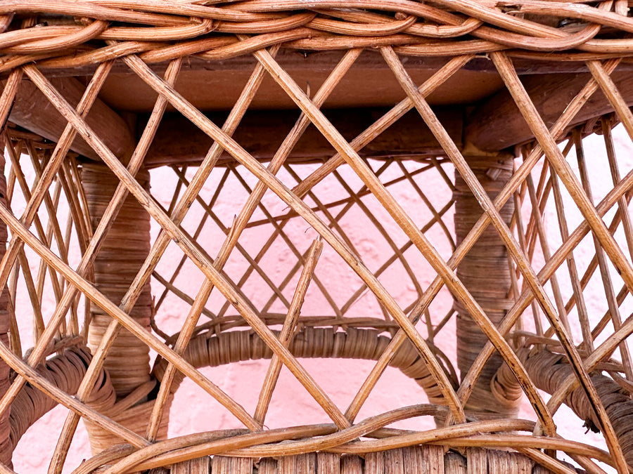 Pair of Rattan Plant Stands