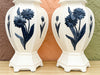 Pair of Blue Flower Ginger Jar Lamps