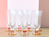 Set of Seven Champagne Flutes