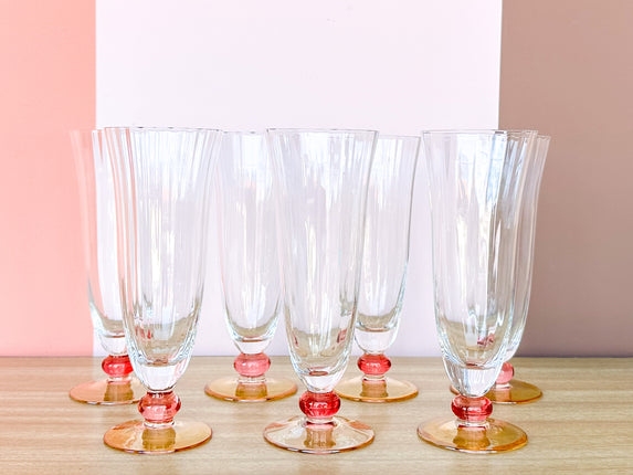 Set of Seven Champagne Flutes