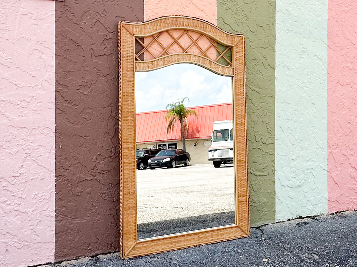 Rattan Lattice Mirror