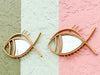 Set of Five Rattan Fish Mirrors