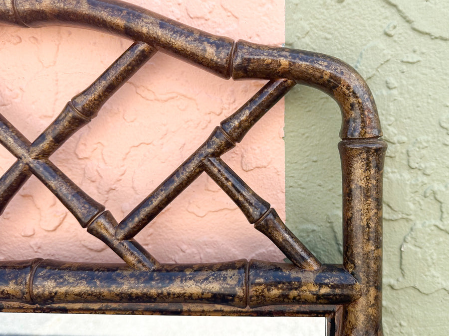Tortoiseshell Faux Bamboo Mirror