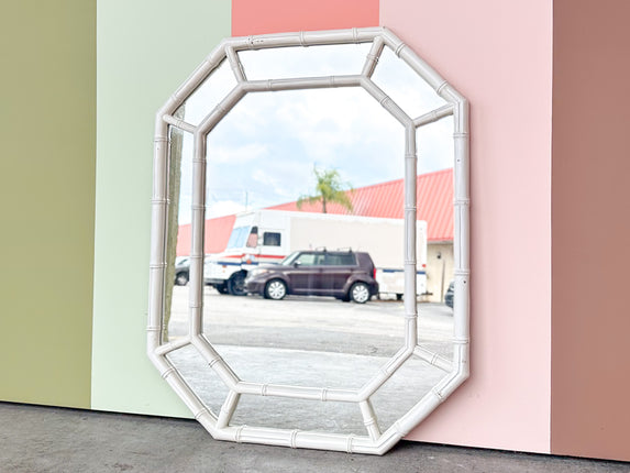 Faux Bamboo Octagon Mirror