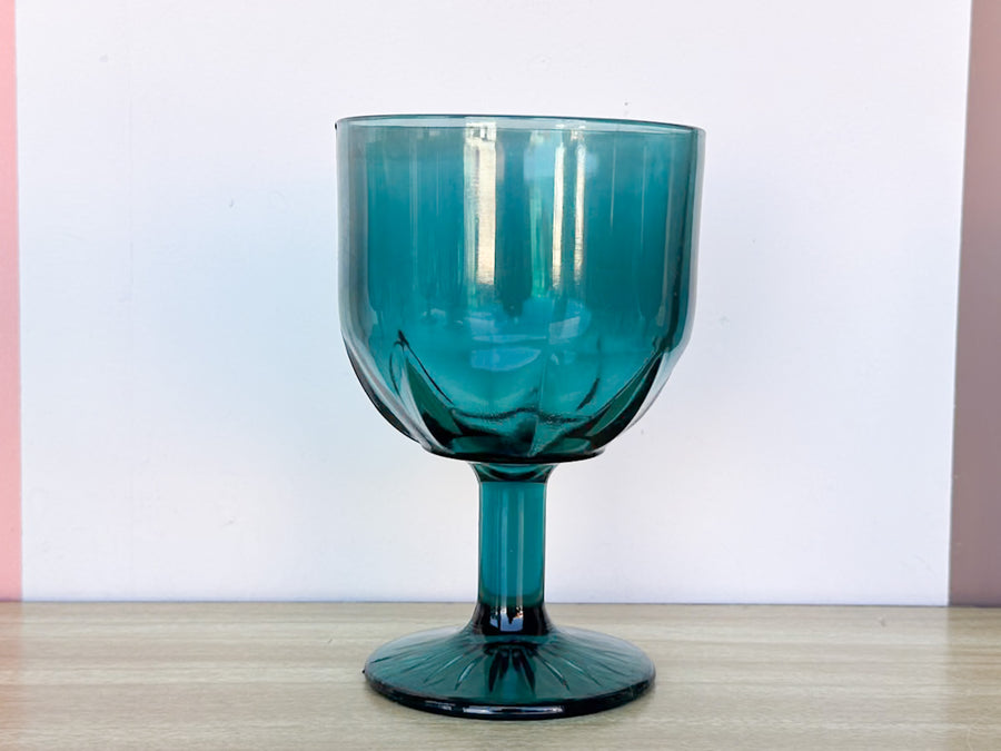 Set of Six Turquoise Goblets