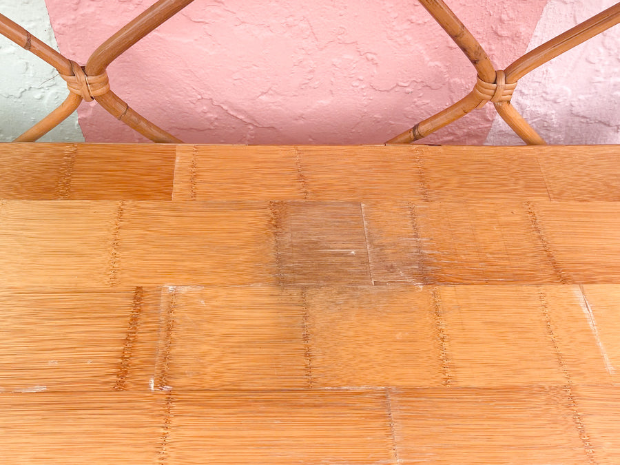 Old Florida Style Rattan Arch Etagere