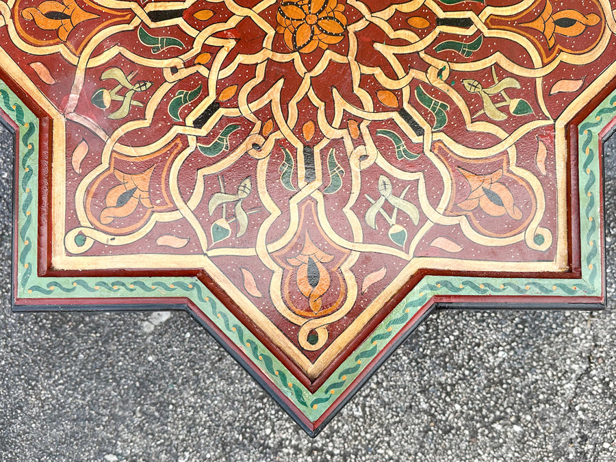 Colorful Red and Green Moroccan Style Side Table