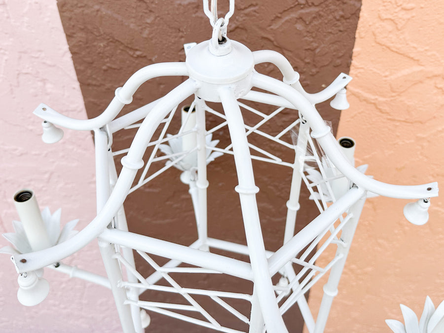 Faux Bamboo Chippendale Pagoda Chandelier