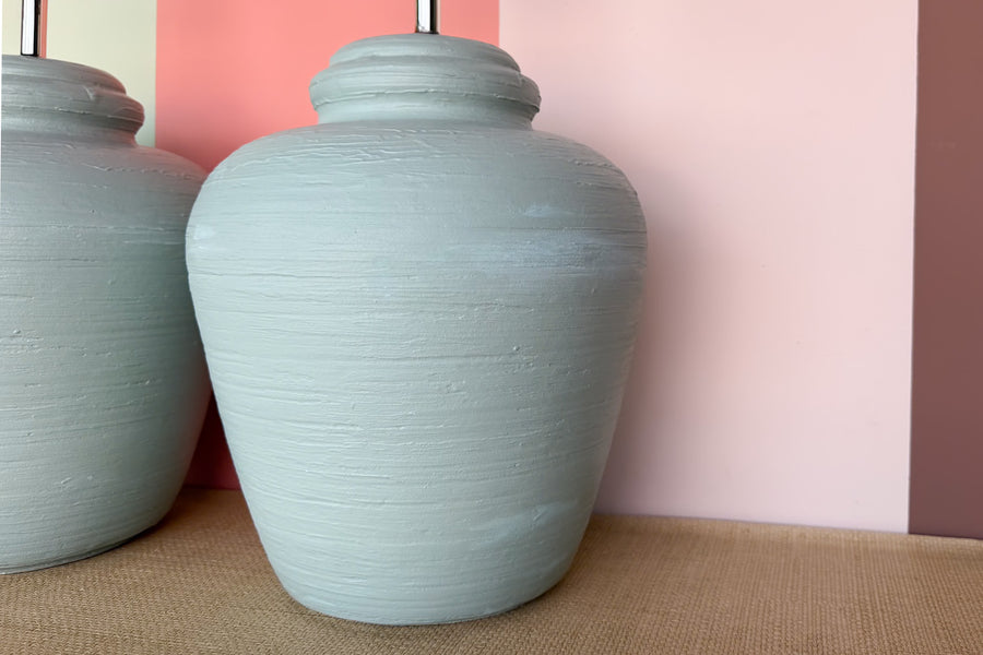 Pair of Seafoam Plaster Lamps