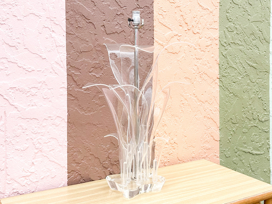 Lovely Lucite Palm Leaf Lamp