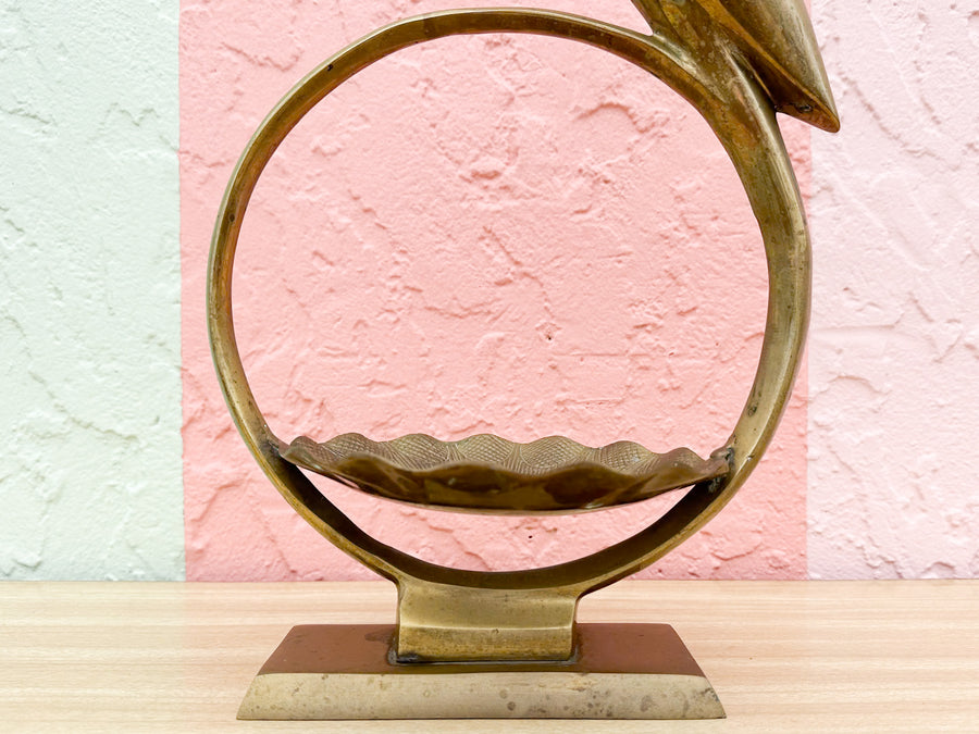 Brass Parrot Basket