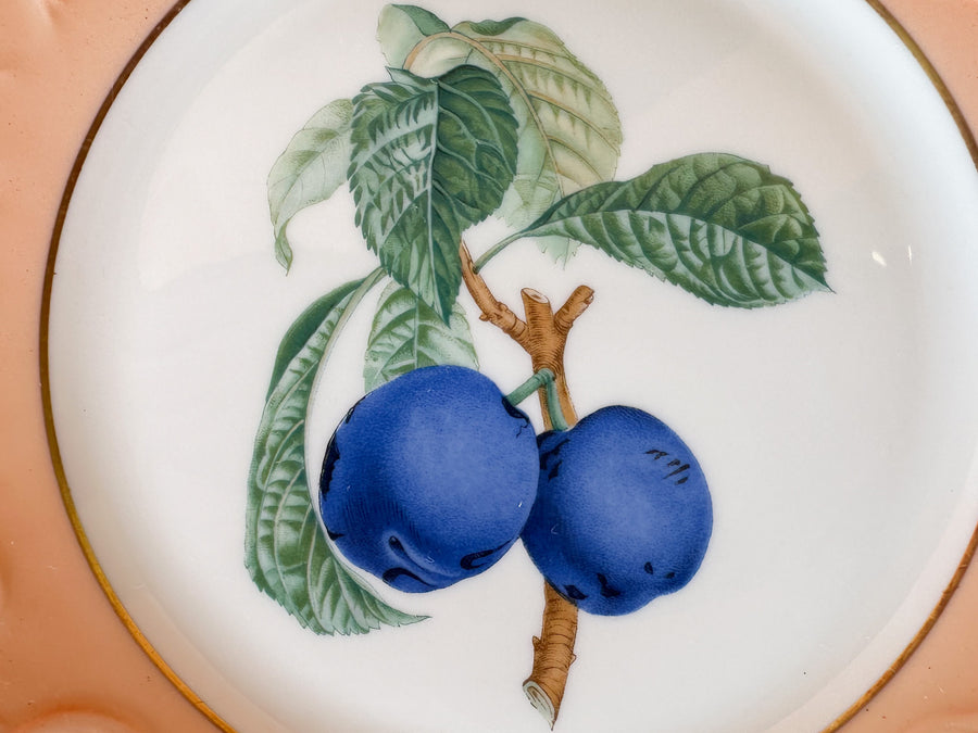 Set of Eight Fruit Motif Plates