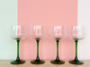 Set of Six French Green Stemware