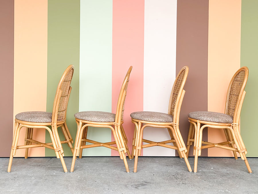 Set of Four Rattan Dining Chairs