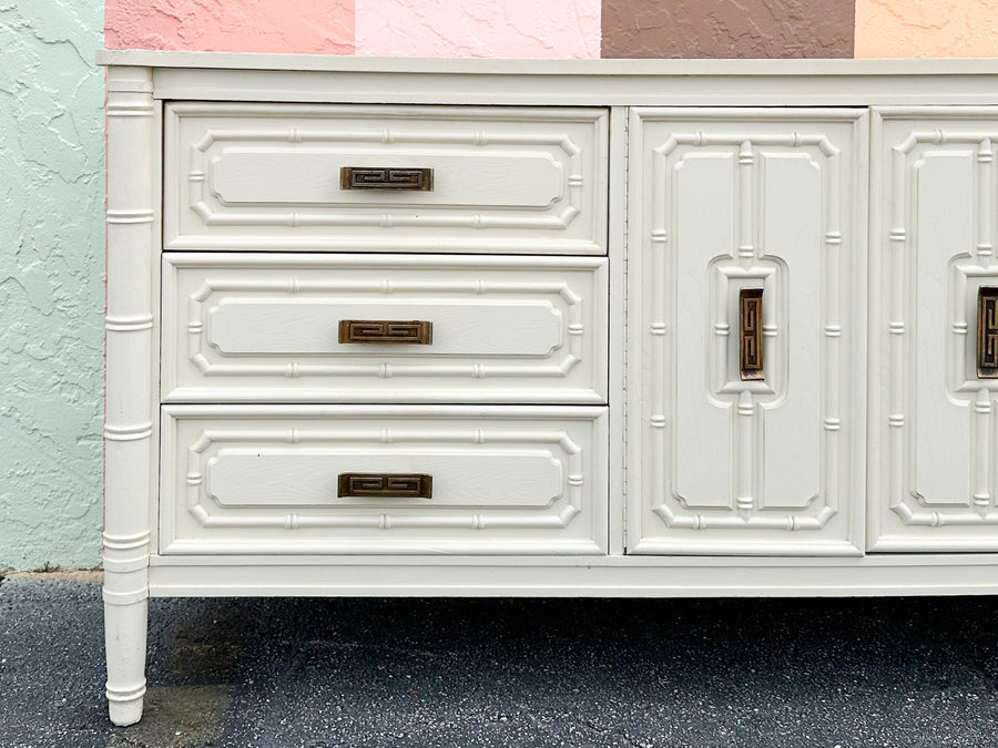 Greek Key and Faux Bamboo Dresser