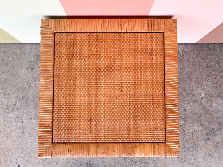Rattan Wrapped Side Table