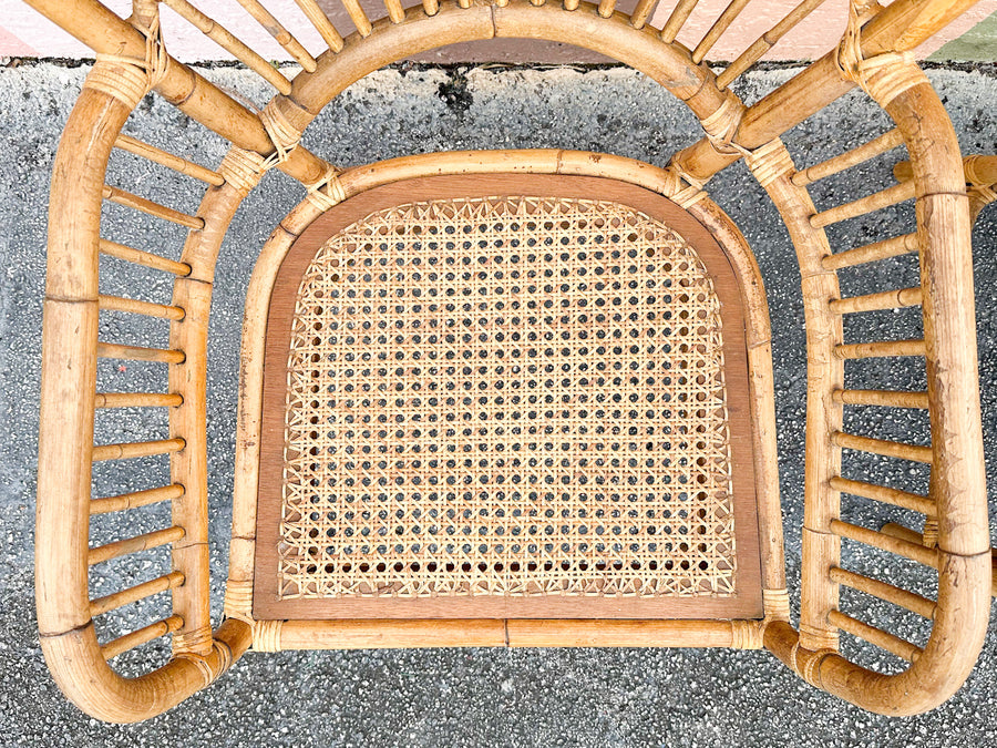 Pair of Island Style Rattan Balloon Back Chairs
