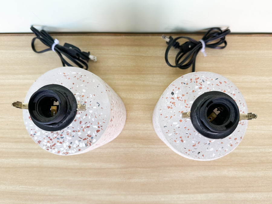 Pair of Cute MCM Terrazzo Lamps