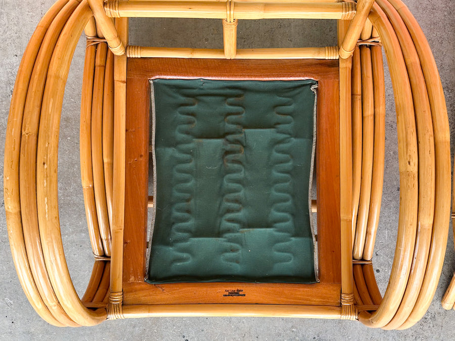 Pair of Old Florida Rattan Lounge Chairs