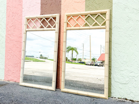 Pair of Faux Bamboo Chippendale Mirrors