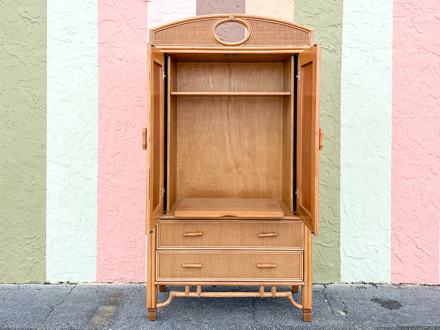 Coastal Chic Rattan Armoire