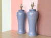 Pair of Stormy Ocean Blue Lamps