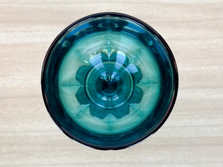 Set of Six Turquoise Goblets
