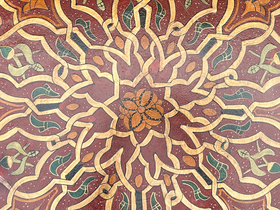 Colorful Red and Green Moroccan Style Side Table